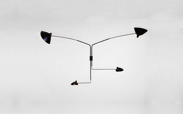 4 Arm Straight Wall Lamp by Serge Mouille Wall Lamps